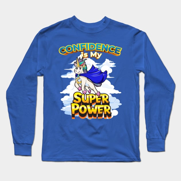 Unicorn Confidence Is My Superpower Boys Long Sleeve T-Shirt by Jake, Chloe & Nate Co.